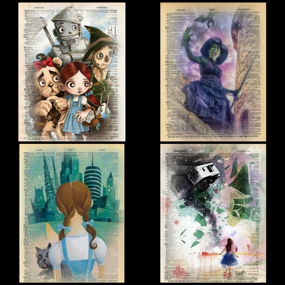 Wizard of Oz Dictionary Book Page Art - Picture 1 of 1